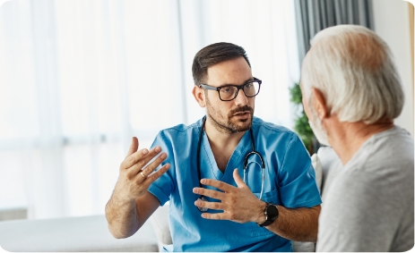 Doctor offering one on one counseling