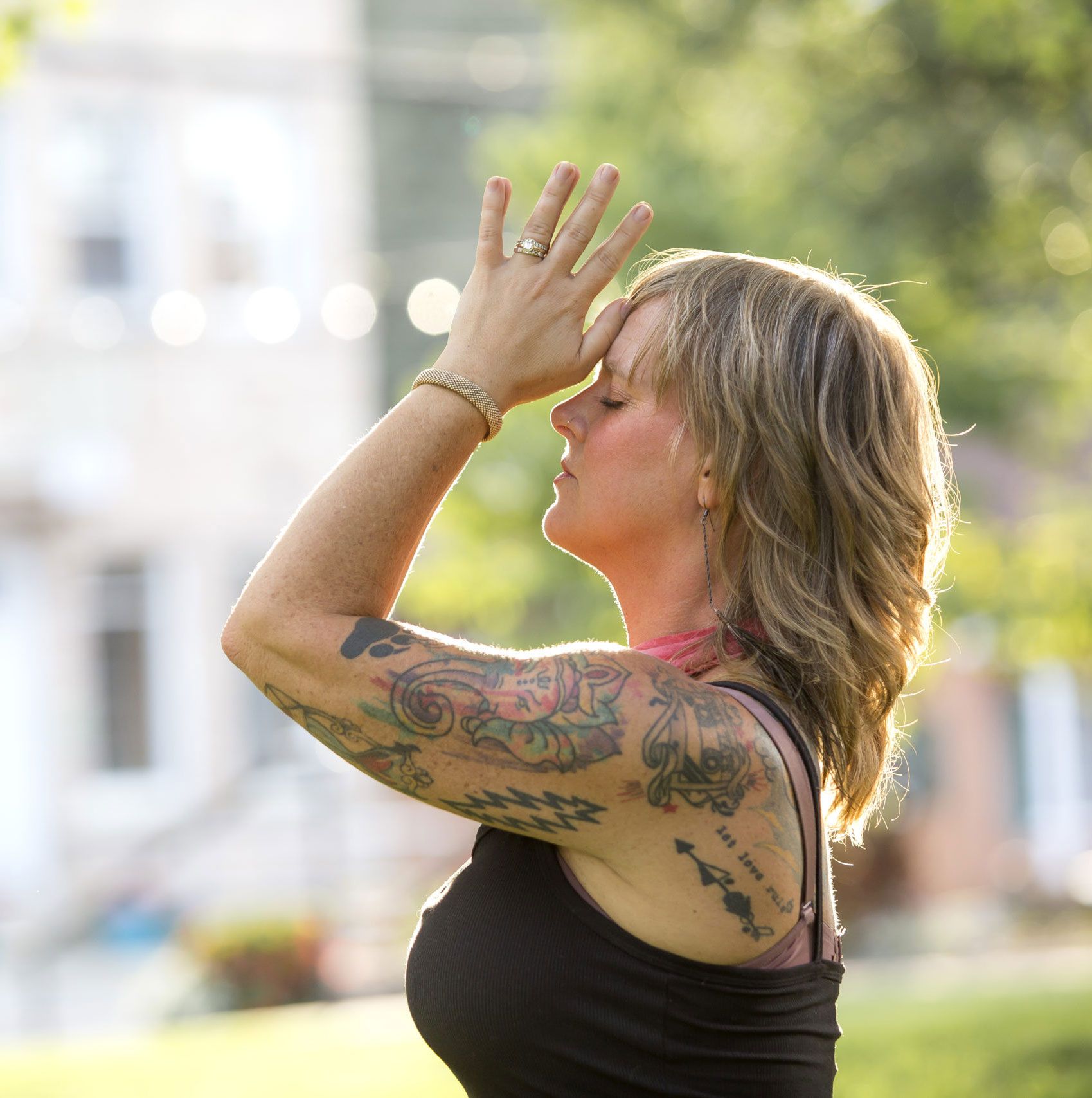 Woman practicing yoga